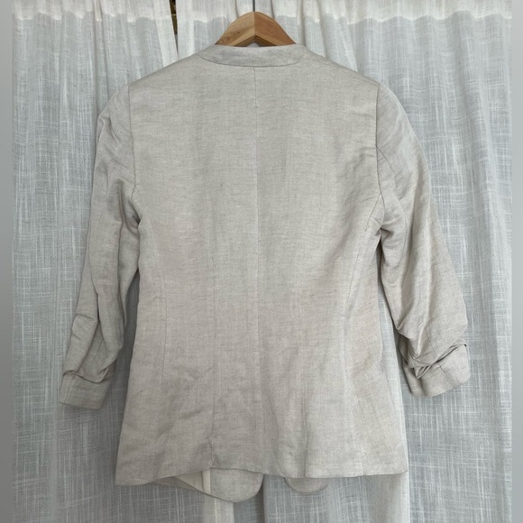 H&M Linen Collarless Blazer Size 4/S - Picture 8 of 9